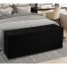 Calçadeira Recamier Baú King 1,95m Madrid Suede Preto - Pallazio