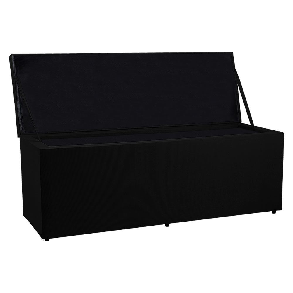 Calçadeira Recamier Baú King 1,95m Madrid Suede Preto - Pallazio