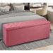 Calçadeira Recamier Baú King 1,95m Madrid Suede Rosa - Pallazio
