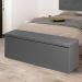Calçadeira Recamier Baú Queen 1,60m Berlim Corano Cinza - Pallazio