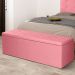 Calçadeira Recamier Baú Queen 1,60m Berlim Suede Rosa - Pallazio