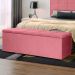Calçadeira Recamier Baú Solteiro 0,90m Roma Suede Rosa - Pallazio