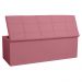 Calçadeira Recamier Baú Solteiro 0,90m Roma Suede Rosa - Pallazio