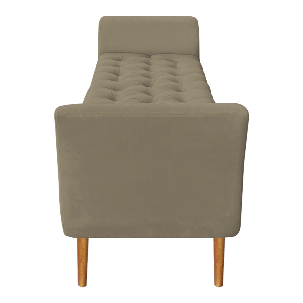 Calçadeira Recamier Casal 1,50m Londres Veludo Cappuccino - Pallazio