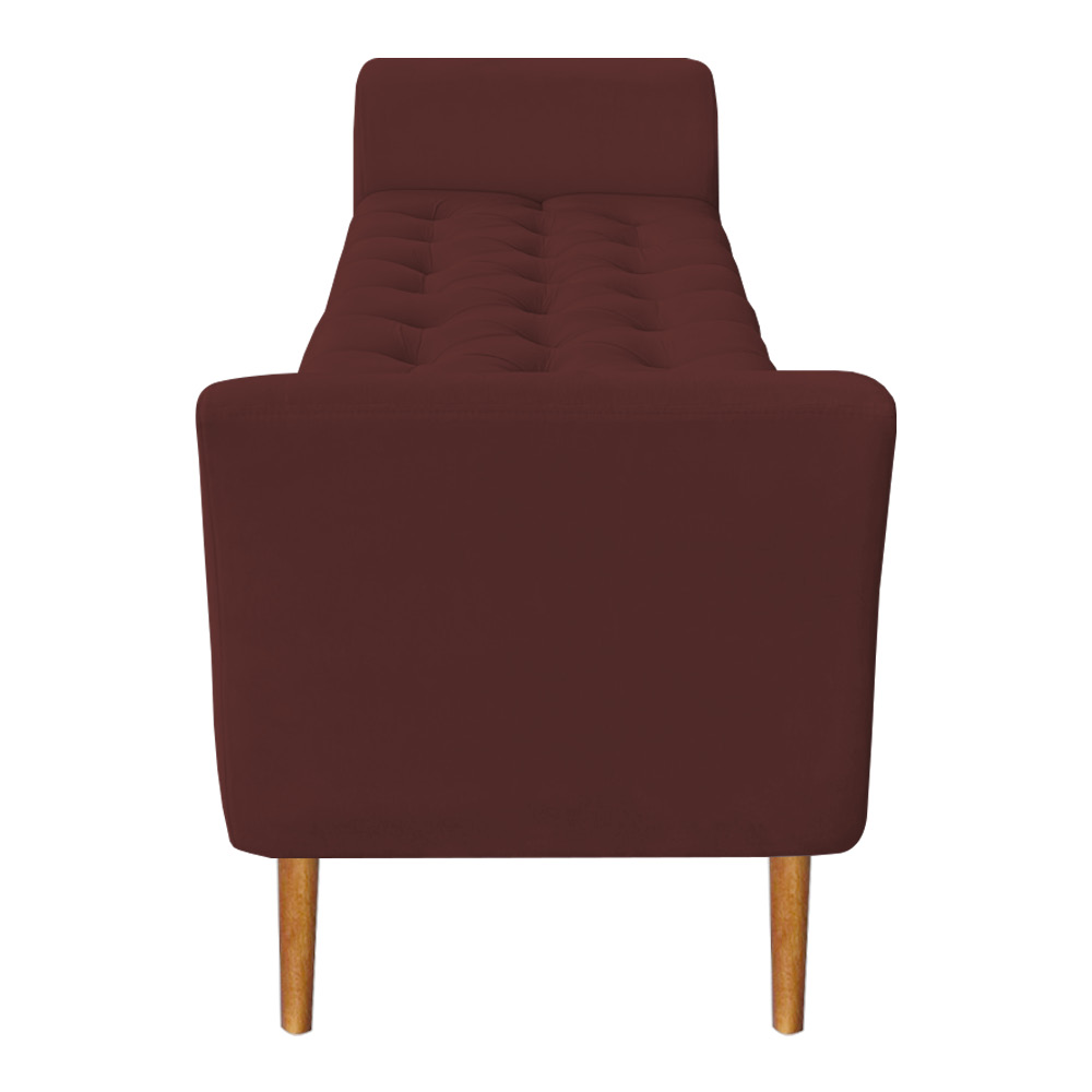 Calçadeira Recamier Casal 1,50m Londres Veludo Marsala - Pallazio
