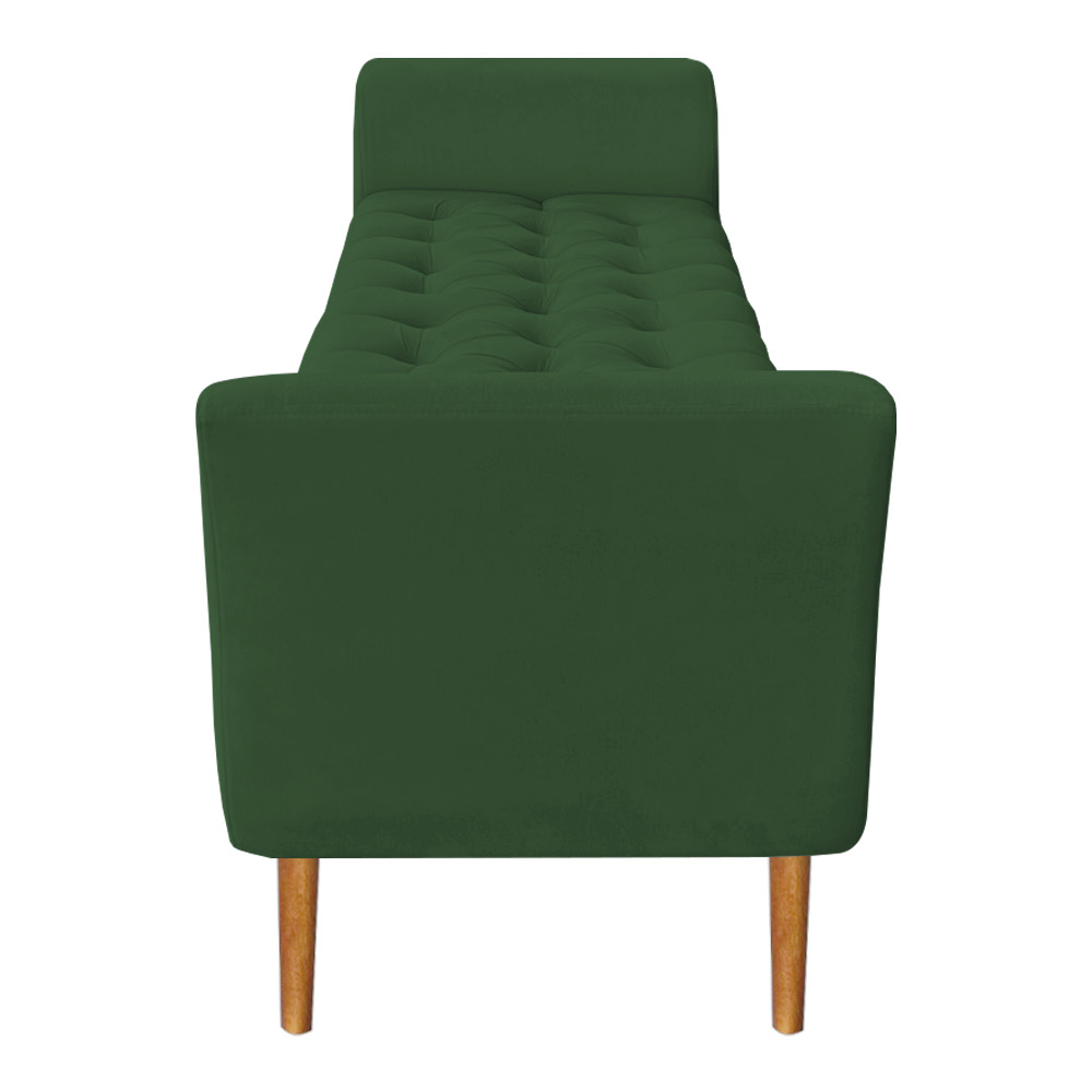 Calçadeira Recamier Casal 1,50m Londres Veludo Verde - Pallazio