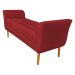 Calçadeira Recamier Casal 1,50m Londres Veludo Vermelho - Pallazio