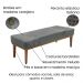 Calçadeira Recamier King 1,95m Gênova Veludo Cinza Chumbo - Pallazio