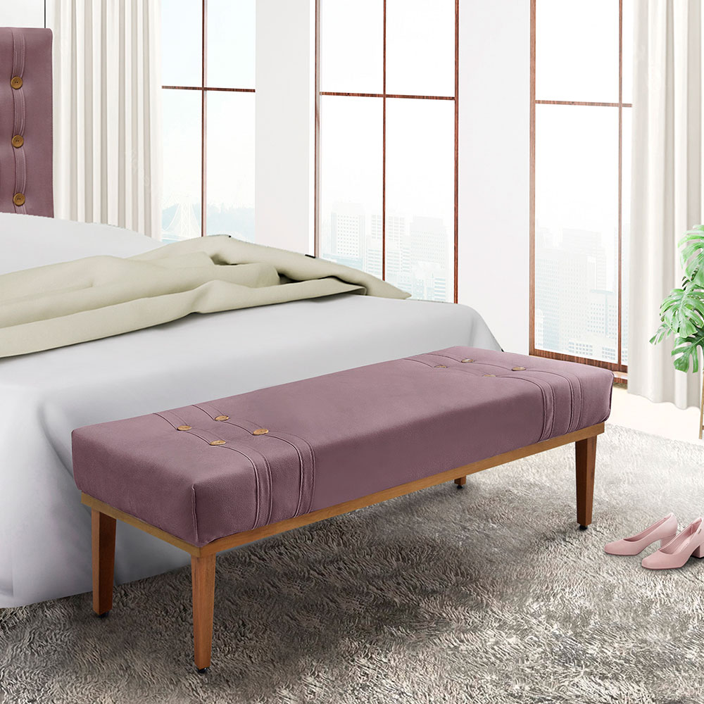 Calçadeira Recamier King 1,95m Gênova Veludo Uva - Pallazio
