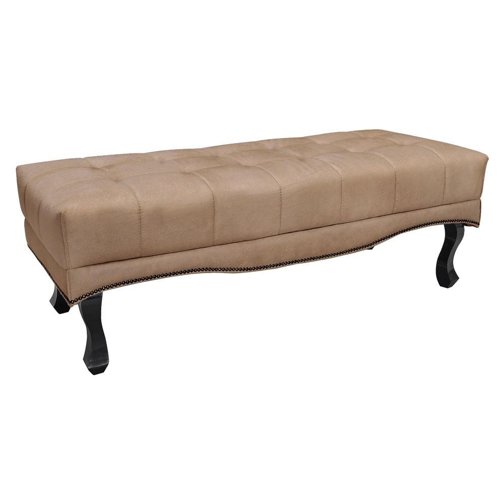 Calçadeira Recamier King 1,95m Vicenza Suede Bege - Pallazio