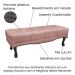 Calçadeira Recamier King 1,95m Vicenza Veludo Rosa - Pallazio