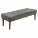 Calçadeira Recamier Queen 1,60m Gênova Veludo Cinza Chumbo - Pallazio