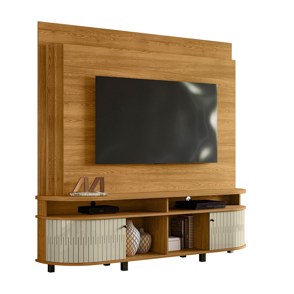 Estante Painel de TV 65 Polegadas 183cm Jude Cumaru/Opala - Pallazio