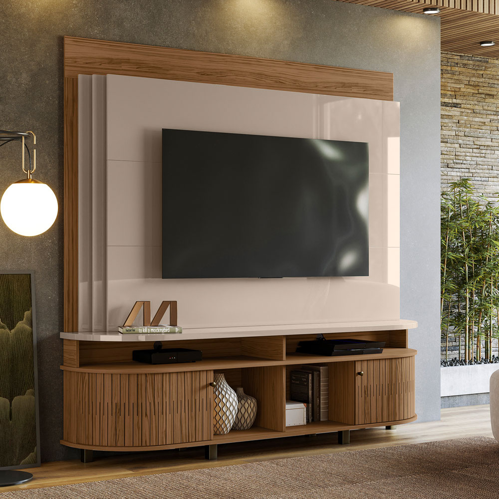 Estante Painel de TV 65 Polegadas 183cm Jude Fendi/Naturale - Pallazio