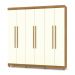 Guarda Roupa Casal 6 Portas 218 cm Elegância Nature/Champanhe -  Pallazio