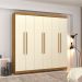 Guarda Roupa Casal 6 Portas 218 cm Elegância Nature/Champanhe -  Pallazio