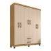 Guarda Roupa Casal 6 Portas e 2 Gavetas Monique Carvalho/Off White - Pallazio