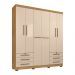 Guarda Roupa Casal Holanda 6 Portas e 6 Gavetas Carvalho/Off White - Pallazio