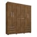 Guarda Roupa Casal Holanda 6 Portas e 6 Gavetas Malbec - Pallazio