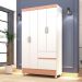 Guarda Roupa Solteiro 4 Portas 102 cm Rio Plus Branco/Camarim - Pallazio