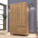 Guarda Roupa Solteiro 4 Portas 102 cm Rio Plus Nature - Pallazio