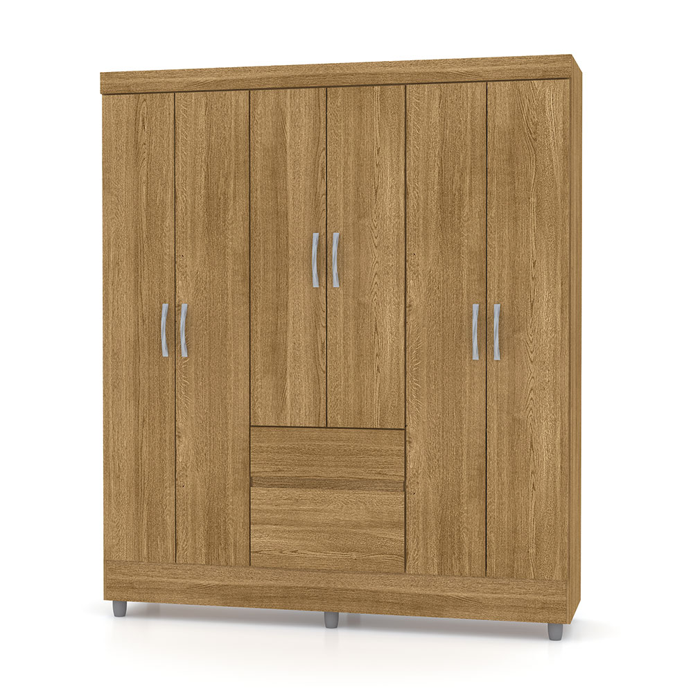 Guarda Roupa Solteiro 6 Portas 153 cm Rio Plus Branco - Pallazio