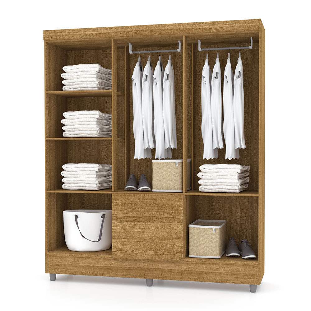 Guarda Roupa Solteiro 6 Portas 153 cm Rio Plus Branco - Pallazio