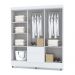 Guarda Roupa Solteiro 6 Portas 153 cm Rio Plus Branco/Camarim - Pallazio