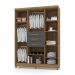 Guarda Roupa Solteiro 6 Portas e 3 Gavetas Imperial Nature/Alasca - Pallazio