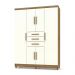 Guarda Roupa Solteiro 6 Portas e 3 Gavetas Imperial Nature/Champanhe - Pallazio