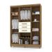 Guarda Roupa Solteiro 6 Portas e 3 Gavetas Imperial Nature/Champanhe - Pallazio