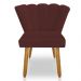 Kit 02 Cadeiras Poltrona Flor Veludo Marsala Pés Palito Castanho - Pallazio