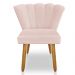 Kit 02 Cadeiras Poltrona Flor Veludo Rosa Bebê Pés Palito Castanho - Pallazio