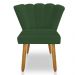 Kit 02 Cadeiras Poltrona Flor Veludo Verde Pés Palito Castanho - Pallazio