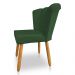 Kit 02 Cadeiras Poltrona Flor Veludo Verde Pés Palito Castanho - Pallazio