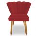 Kit 02 Cadeiras Poltrona Flor Veludo Vermelho Pés Palito Castanho - Pallazio
