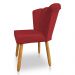 Kit 02 Cadeiras Poltrona Flor Veludo Vermelho Pés Palito Castanho - Pallazio