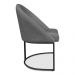 Kit 02 Cadeiras Poltrona de Jantar Bela Linho Grafite Base Metálica Industrial Preto - Pallazio