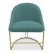 Kit 02 Cadeiras Poltrona de Jantar Bela Suede Azul Turquesa Base Metálica Industrial Dourado - Pallazio