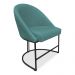 Kit 02 Cadeiras Poltrona de Jantar Bela Suede Azul Turquesa Base Metálica Industrial Preto - Pallazio