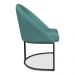 Kit 02 Cadeiras Poltrona de Jantar Bela Suede Azul Turquesa Base Metálica Industrial Preto - Pallazio