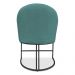 Kit 02 Cadeiras Poltrona de Jantar Bela Suede Azul Turquesa Base Metálica Industrial Preto - Pallazio