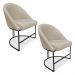 Kit 02 Cadeiras Poltrona de Jantar Bela Suede Base Metálica Industrial Preto - Pallazio