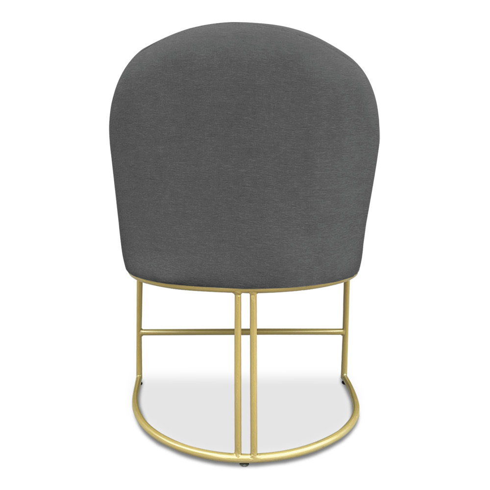 Kit 02 Cadeiras Poltrona de Jantar Bela Suede Grafite Base Metálica Industrial Dourado - Pallazio