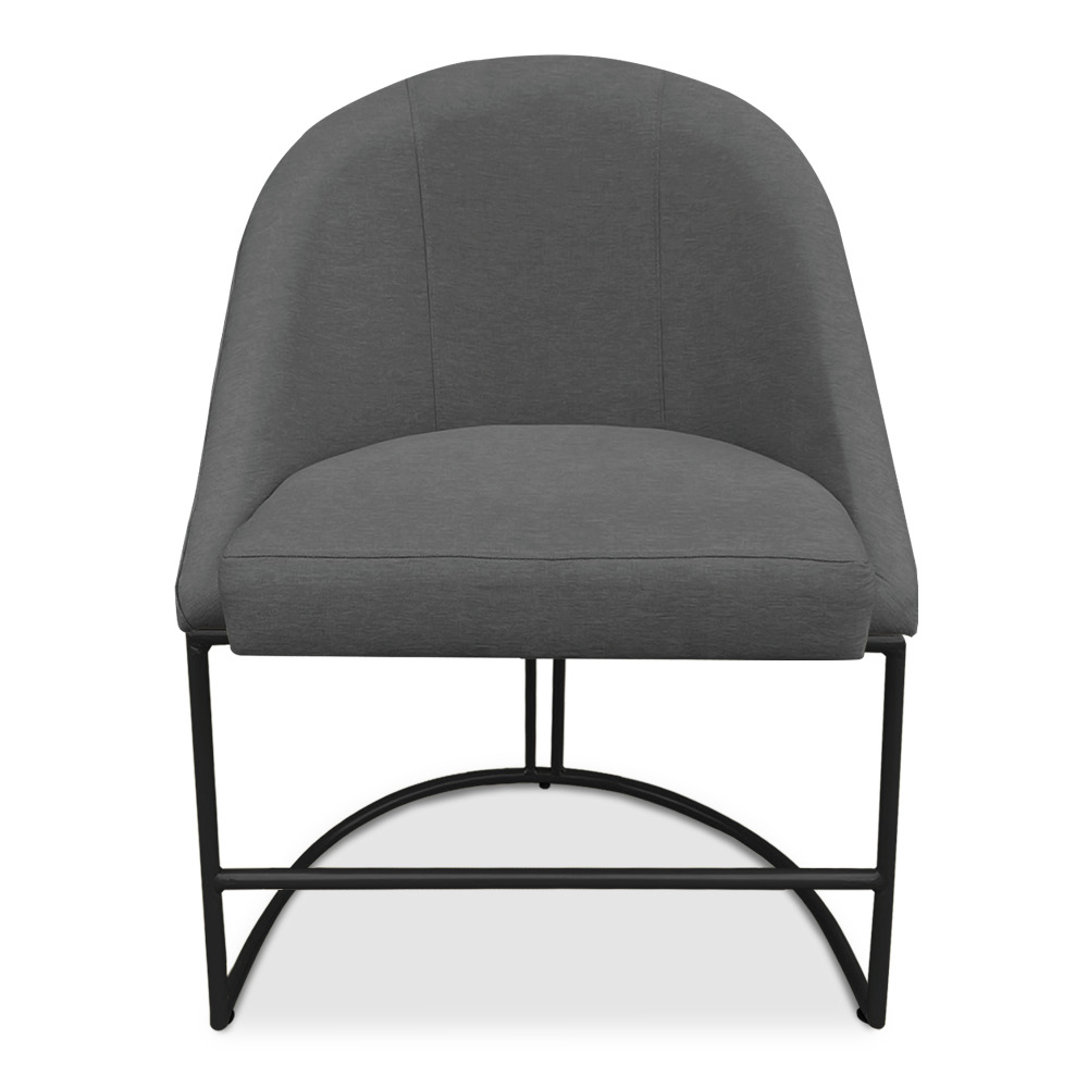 Kit 02 Cadeiras Poltrona de Jantar Bela Suede Grafite Base Metálica Industrial Preto - Pallazio