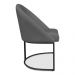 Kit 02 Cadeiras Poltrona de Jantar Bela Suede Grafite Base Metálica Industrial Preto - Pallazio