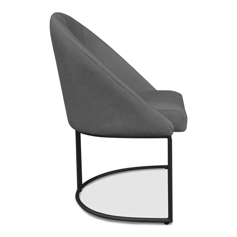Kit 02 Cadeiras Poltrona de Jantar Bela Suede Grafite Base Metálica Industrial Preto - Pallazio
