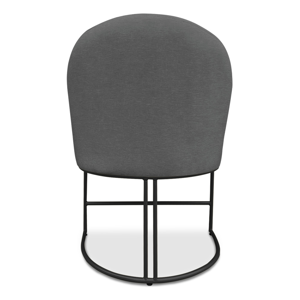 Kit 02 Cadeiras Poltrona de Jantar Bela Suede Grafite Base Metálica Industrial Preto - Pallazio