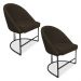 Kit 02 Cadeiras Poltrona de Jantar Bela Suede Marrom Base Metálica Industrial Preto - Pallazio