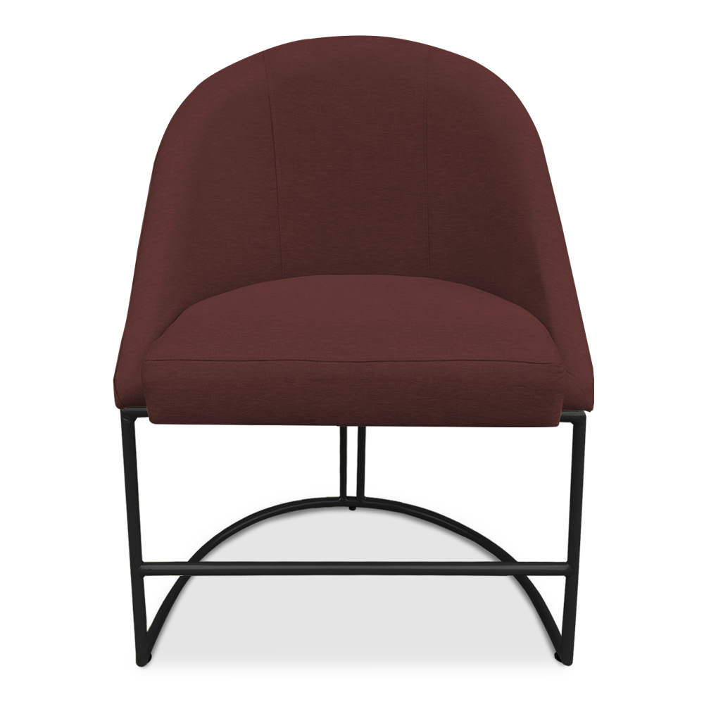 Kit 02 Cadeiras Poltrona de Jantar Bela Suede Marsala Base Metálica Industrial Preto - Pallazio